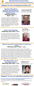 Special Interest Group Learning Spaces and Instructional Technology webinars March April