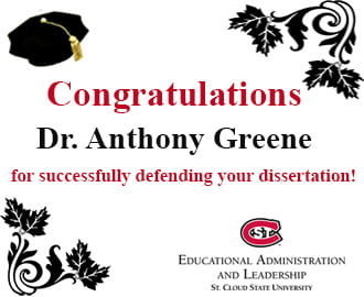 Congratulations Dr. Anthony Greene