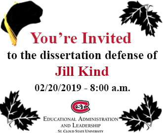Invitation to Join Jill Kind’s Dissertation Final Defense