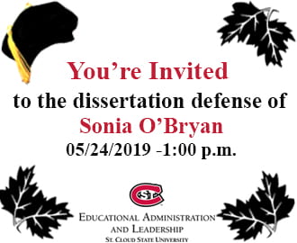 Invitation to Join Sonia O’Bryan’s Dissertation Final Defense