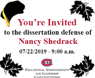Invitation to Join Nancy Shedrack’s Dissertation Final Defense