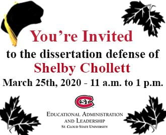 UPDATE: Invitation to Join Shelby Chollett’s Dissertation Final Defense