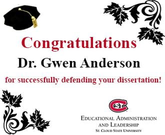 Congratulations Dr. Gwen Anderson