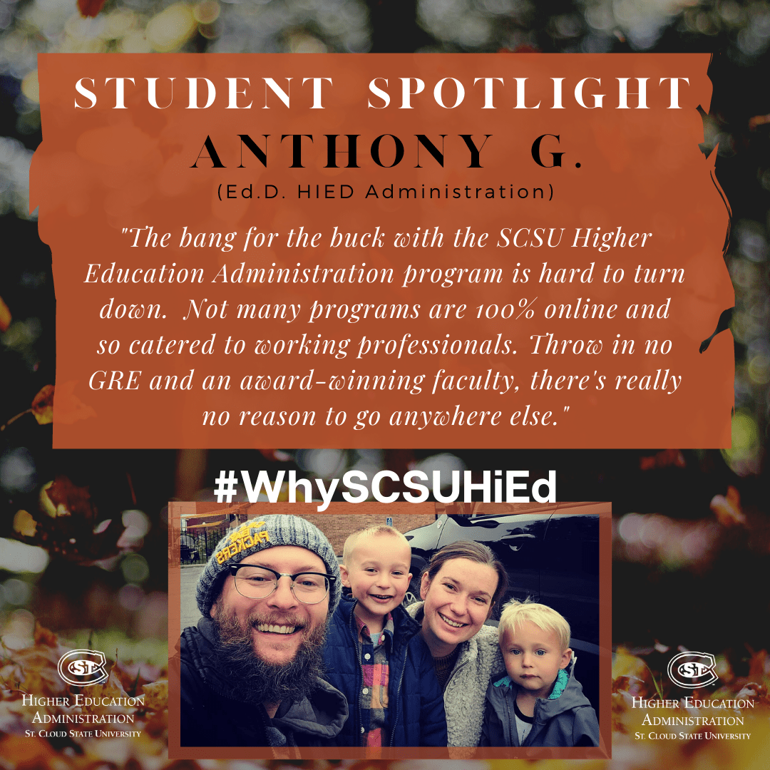 Student Spotlight #WhySCSUHIED - Anthony Goettl